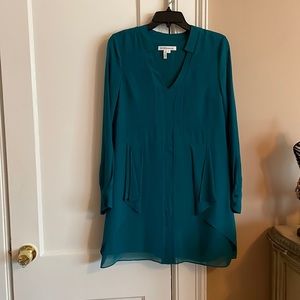 Long sleeve green midi dress